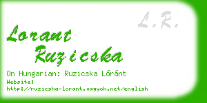 lorant ruzicska business card