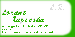 lorant ruzicska business card